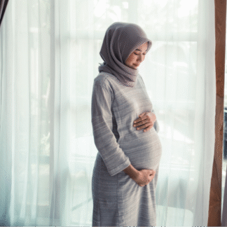 Hijab Ibu Hamil Grey ukuran XL
