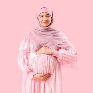 Hijab Ibu Hamil Pink ukuran XL